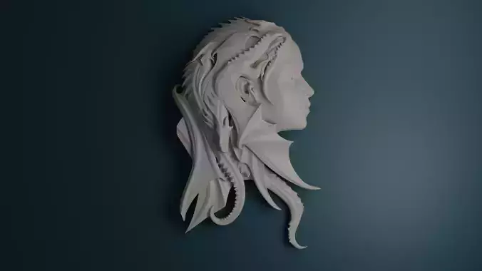 Khaleesi Bas Relief 3D print model