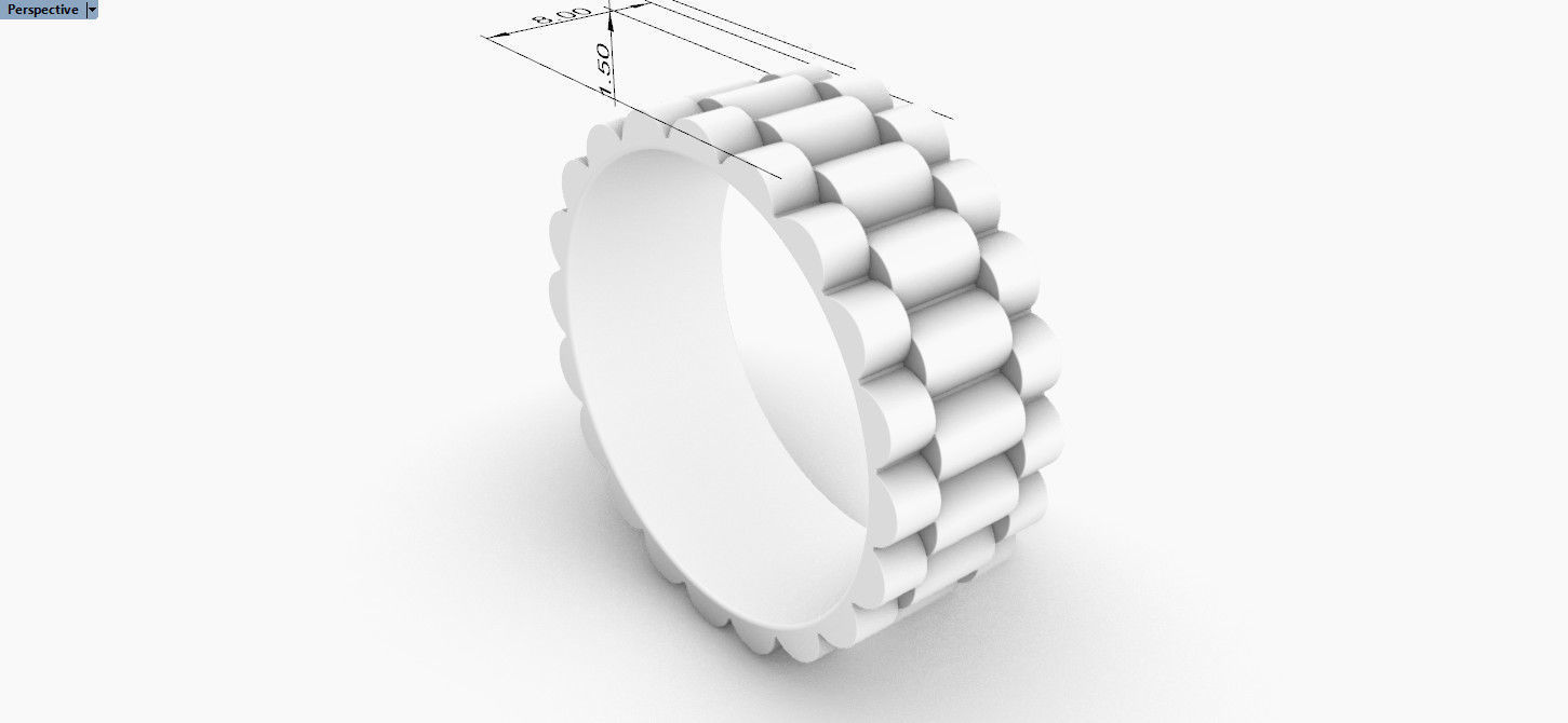 Rolls ring  8 mm  wide 3D print model_8