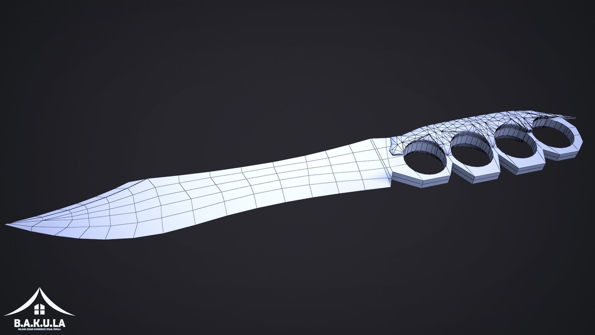 Knuckle Knife Damage Texture Low-poly 3D model_2