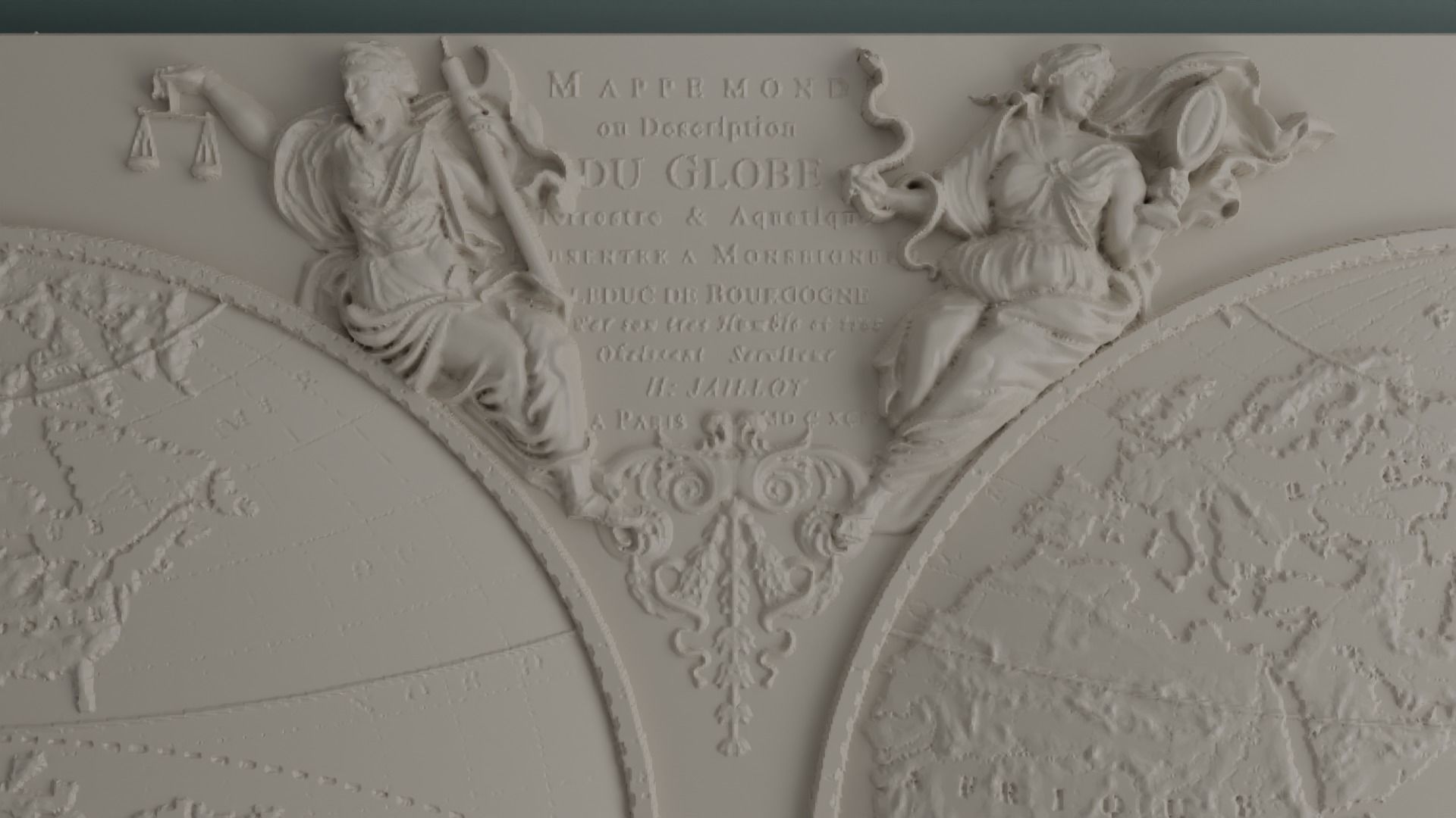 World Map Bas Relief 3D print model_5