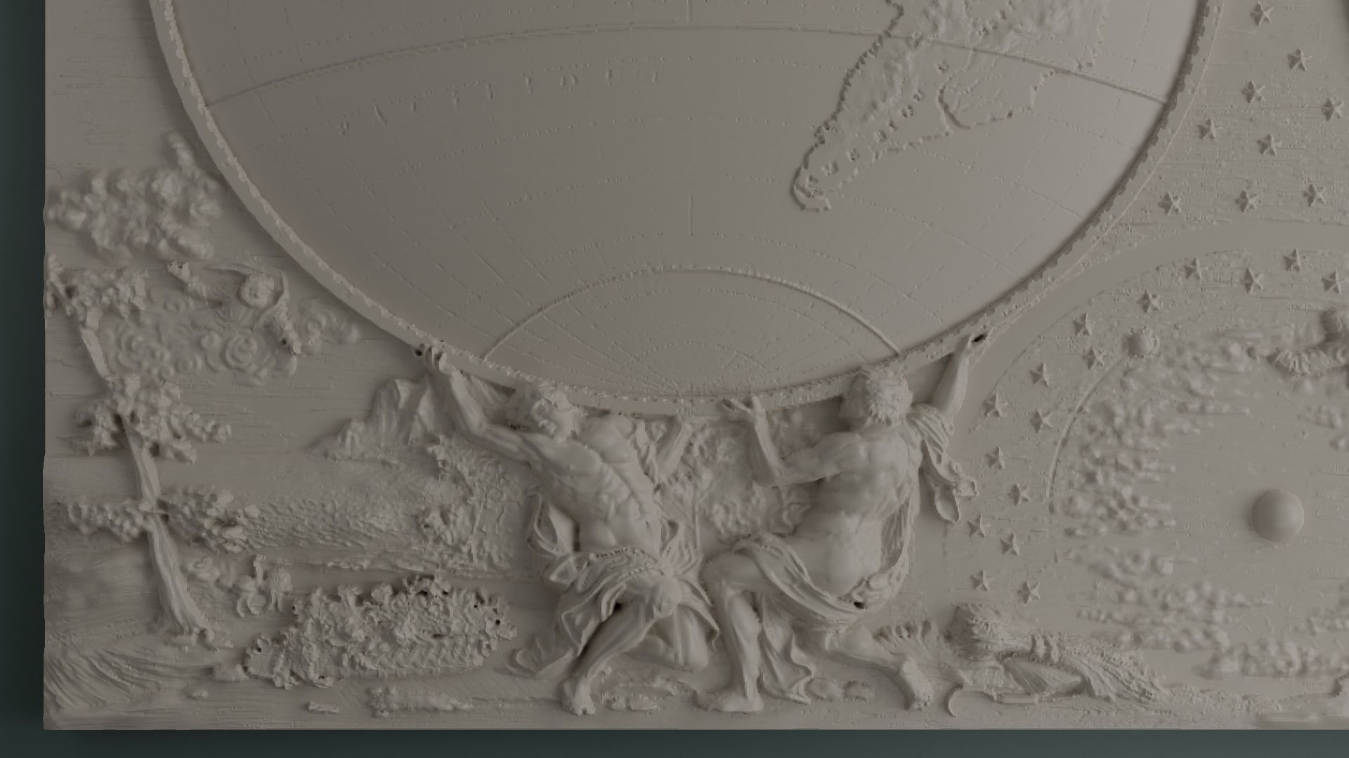 World Map Bas Relief 3D print model_8