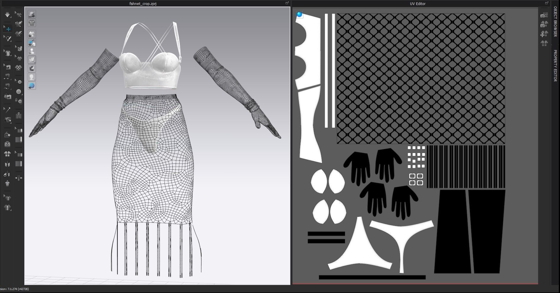 Fishnet Skirt and Crop Fitted to Gen8 Body Mesh 3D model | CGTrader