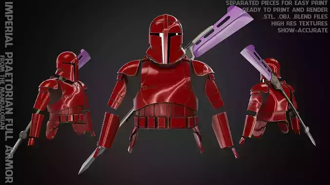 Imperial Praetorian Guard Full Armor and Weapon for Cosplay 3D Model Collection