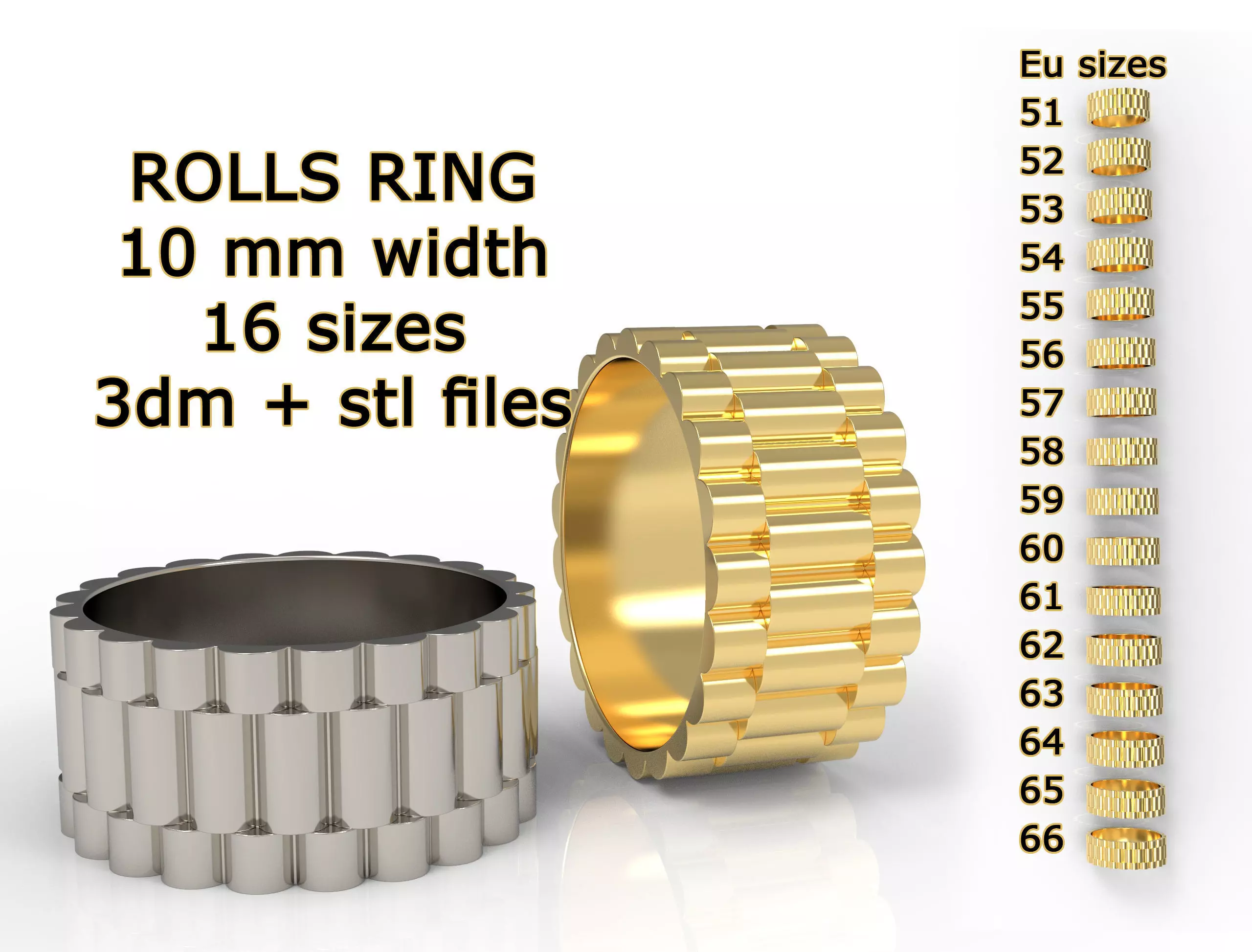 Rolls ring 10 mm wide 3D print model_0