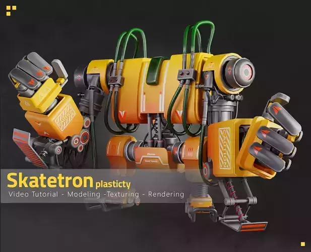 Skatetron-Tutorial Full Process-Plasticity Low-poly 3D model