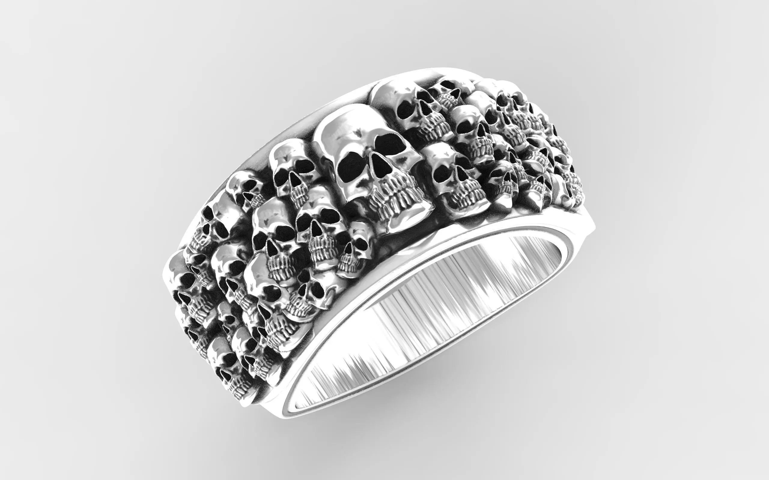 Skull ring skeleton ring jewelry 3D print model