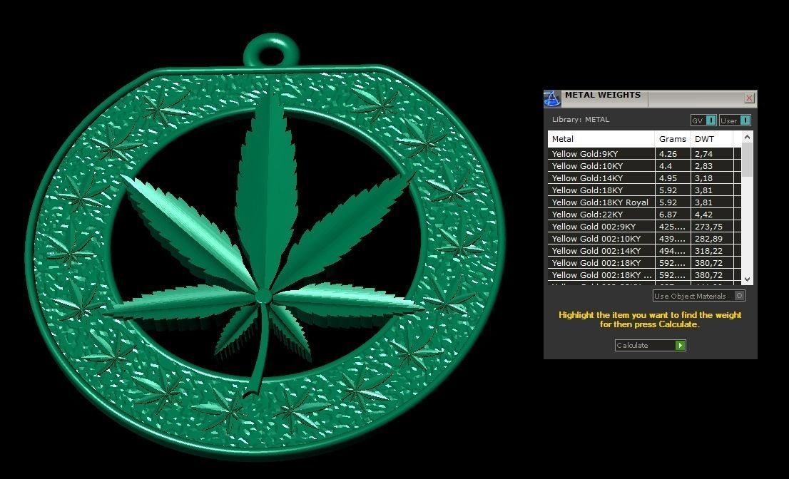 Cannabis leaf marijuana hemp ganja 3D print model_26