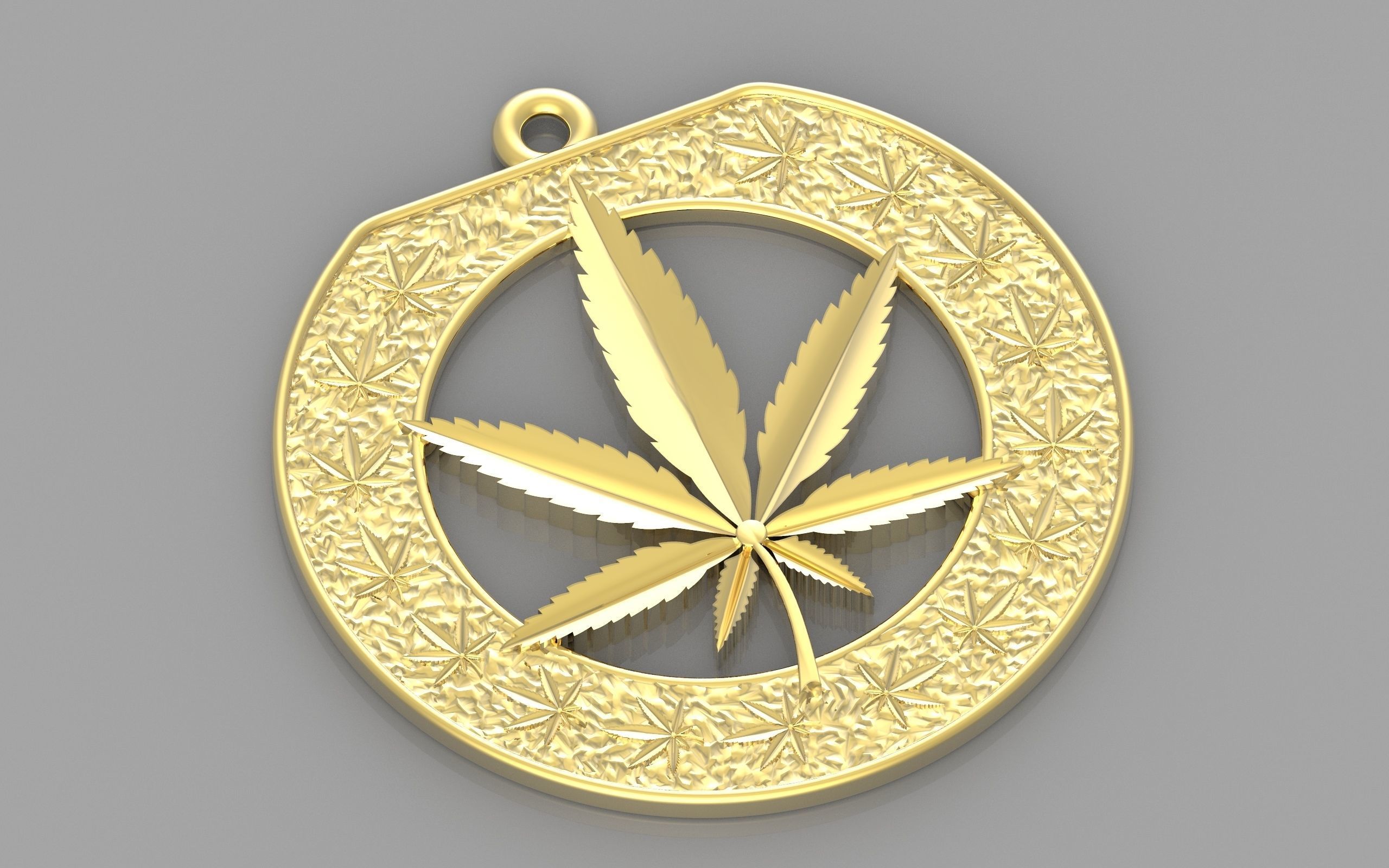Cannabis leaf marijuana hemp ganja 3D print model_23