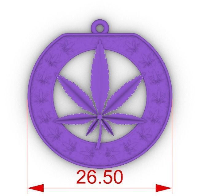 Cannabis leaf marijuana hemp ganja 3D print model_25