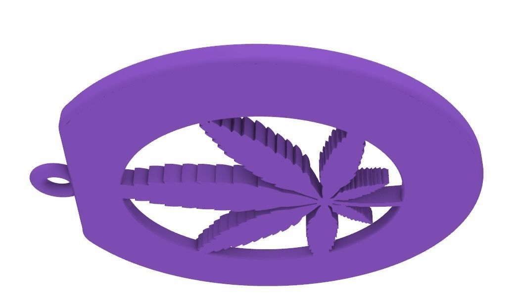 Cannabis leaf marijuana hemp ganja 3D print model_7