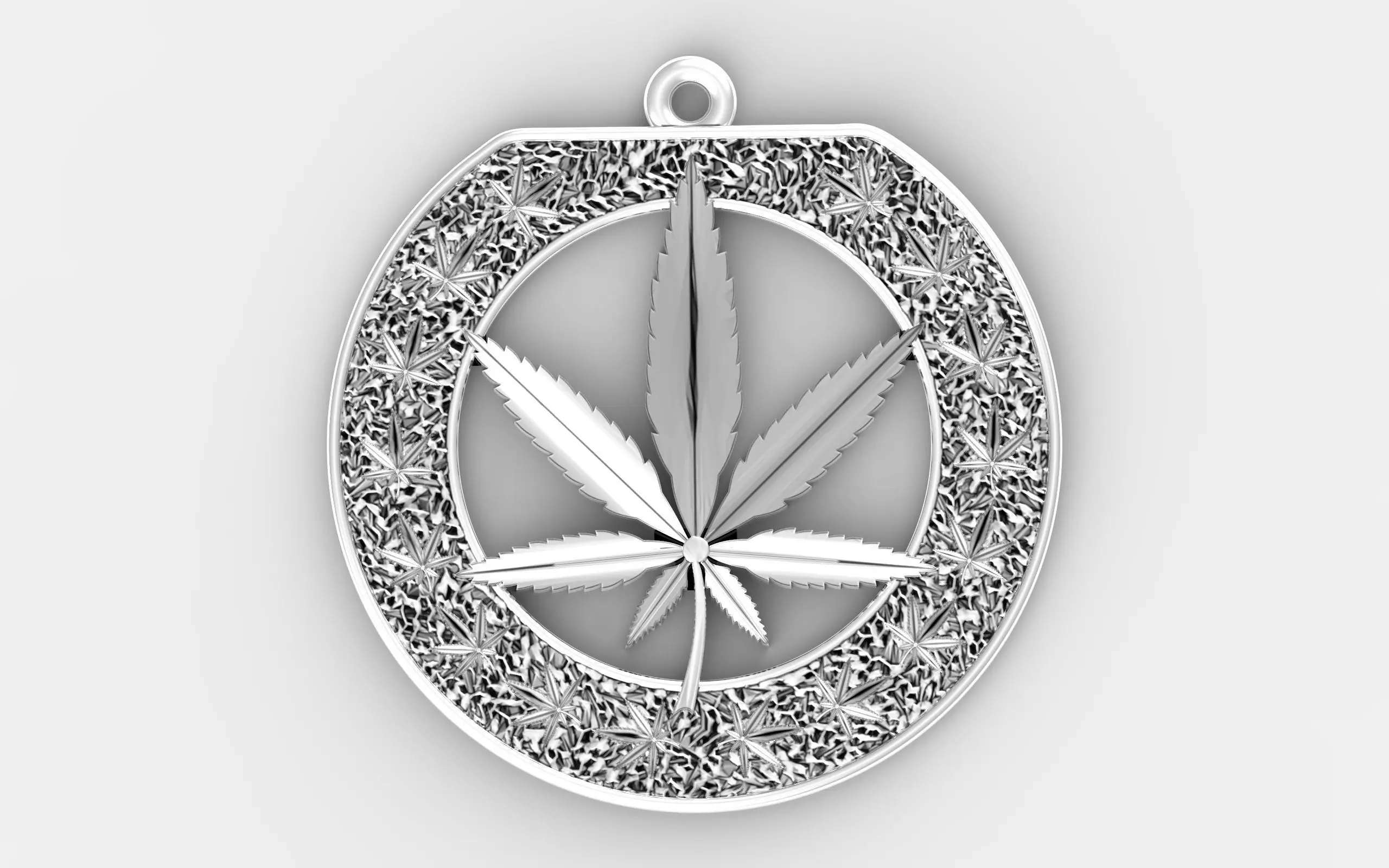 Cannabis leaf marijuana hemp ganja 3D print model_0