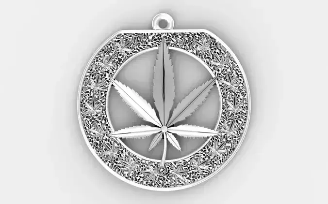 Cannabis leaf marijuana hemp ganja 3D print model
