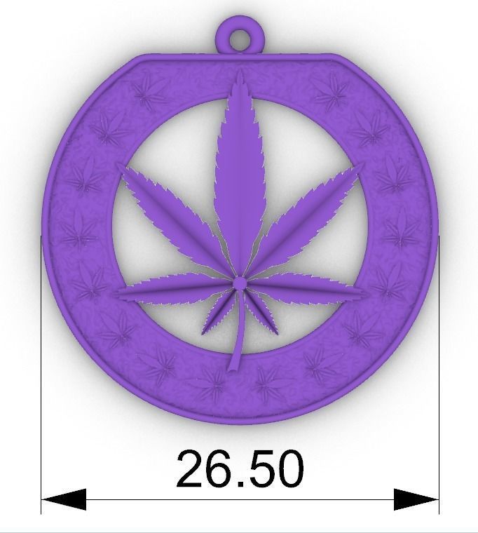 Cannabis leaf marijuana hemp ganja 3D print model_35