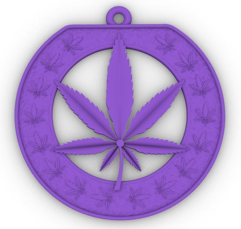 Cannabis leaf marijuana hemp ganja 3D print model_36