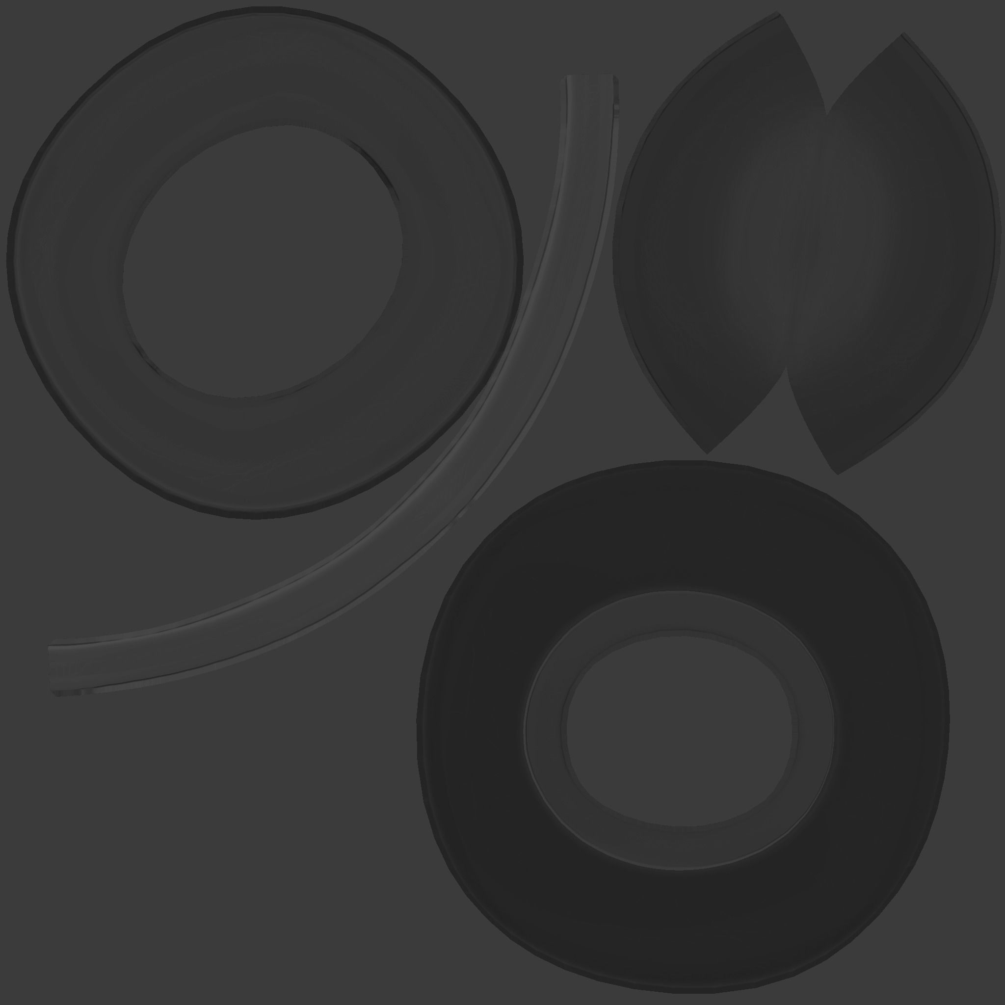 Female Brown Fedora Hat Low-poly 3D model_11