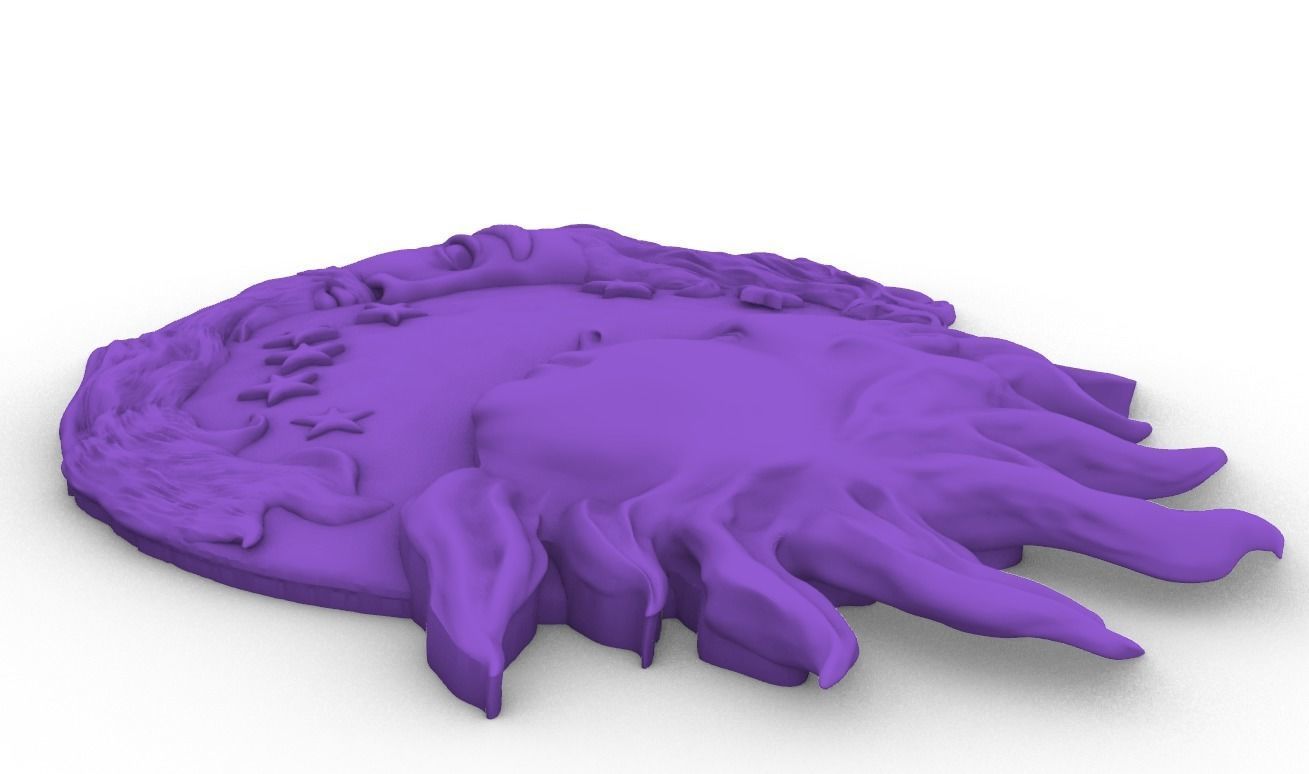 Sun and moon pendant man and woman meeting pendant medallion  3D print model_12