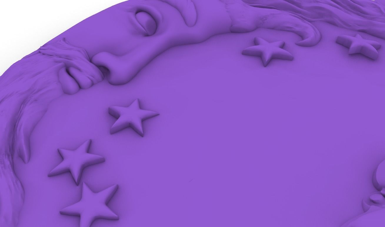 Sun and moon pendant man and woman meeting pendant medallion  3D print model_13