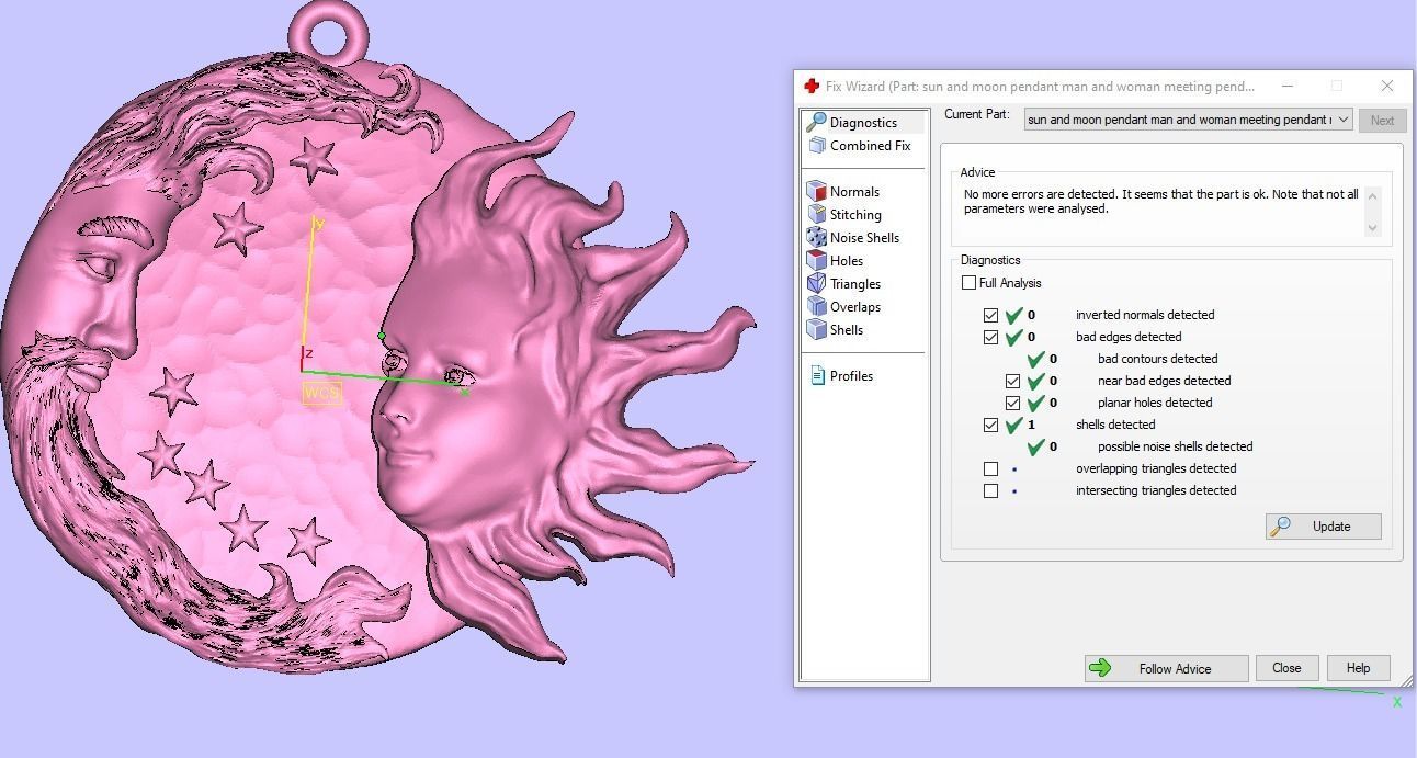 Sun and moon pendant man and woman meeting pendant medallion  3D print model_37