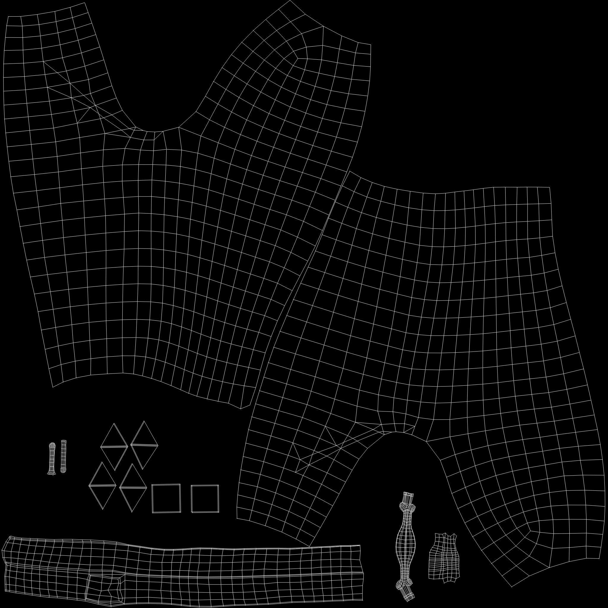 Female Black Leather Fantasy Pants With Belt Low-poly 3D model_13