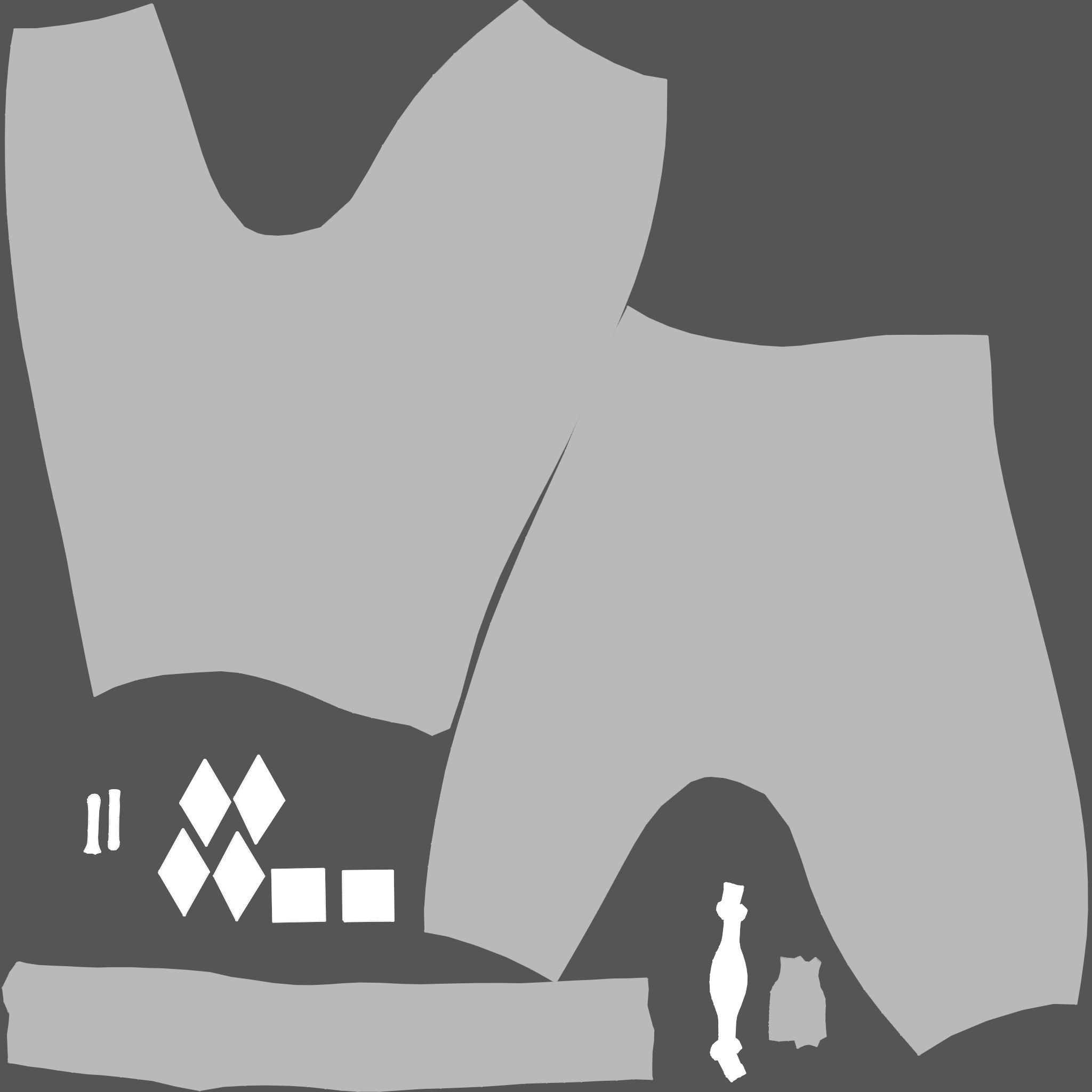 Female Black Leather Fantasy Pants With Belt Low-poly 3D model_11