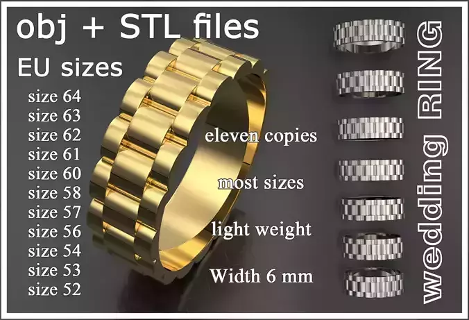 wedding ring 3D print model