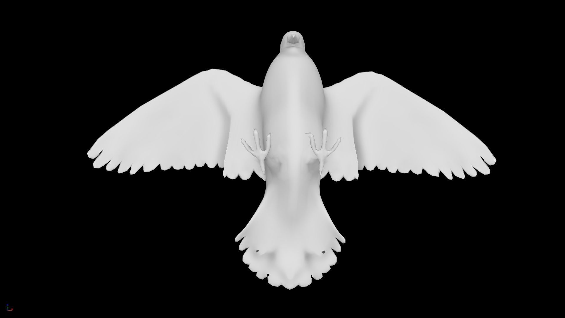 Low Poly Pigeon Low-poly 3D model_9