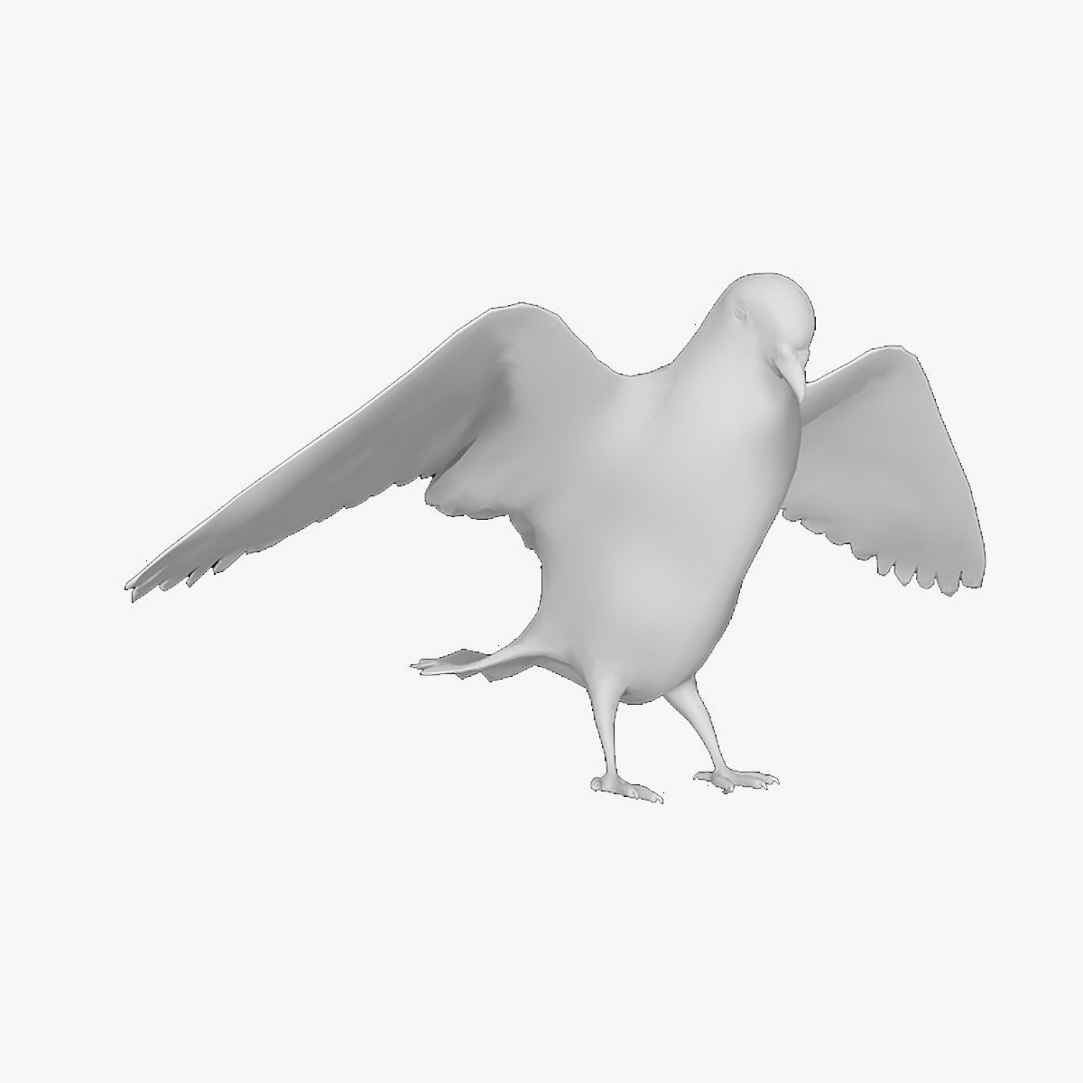 Low Poly Pigeon Low-poly 3D model_10