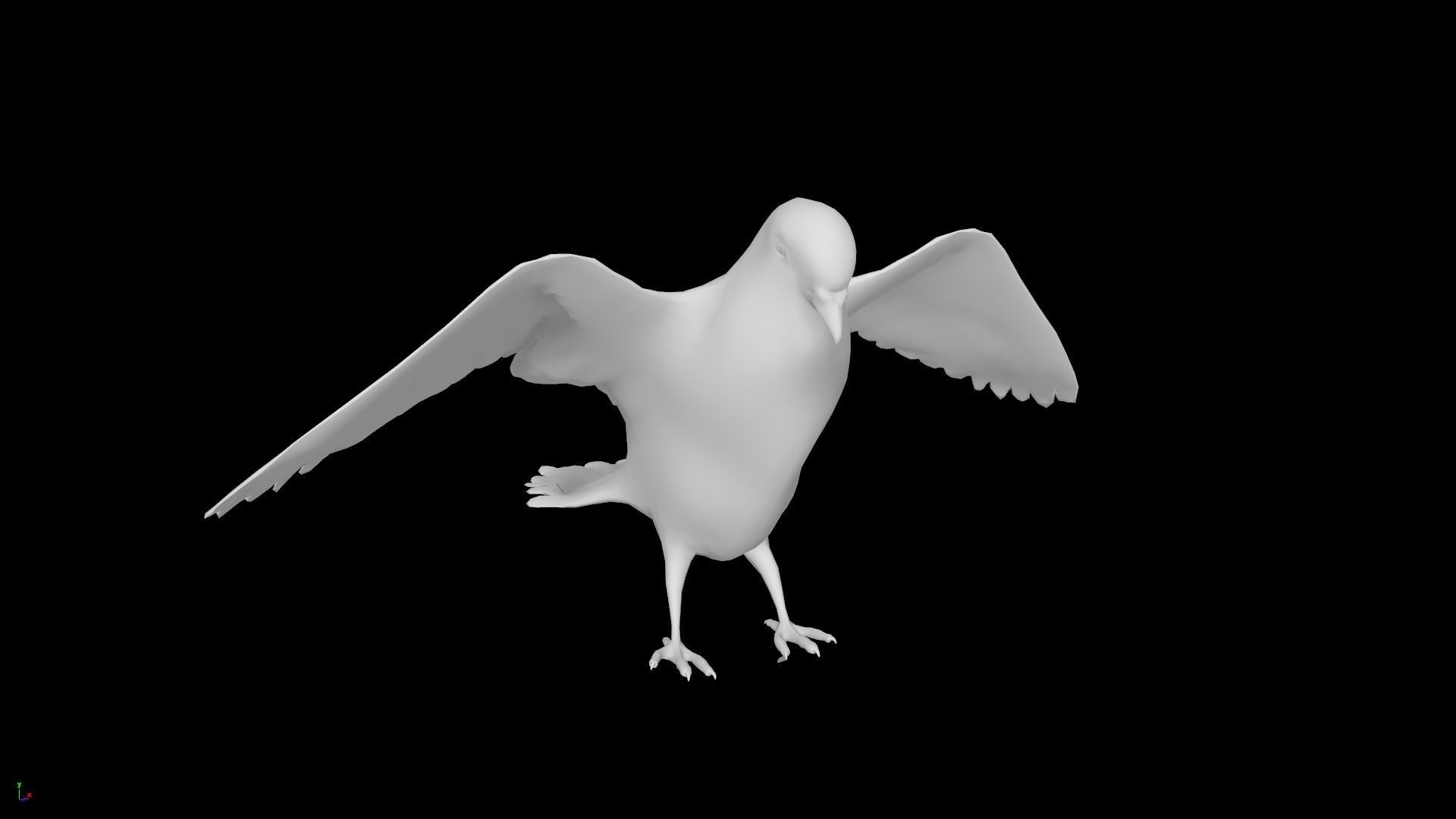 Low Poly Pigeon Low-poly 3D model_5