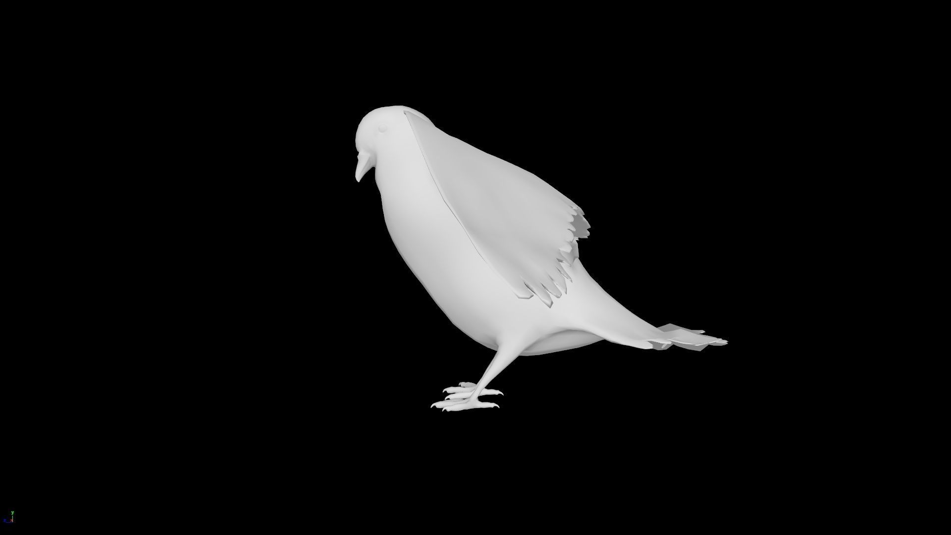 Low Poly Pigeon Low-poly 3D model_7