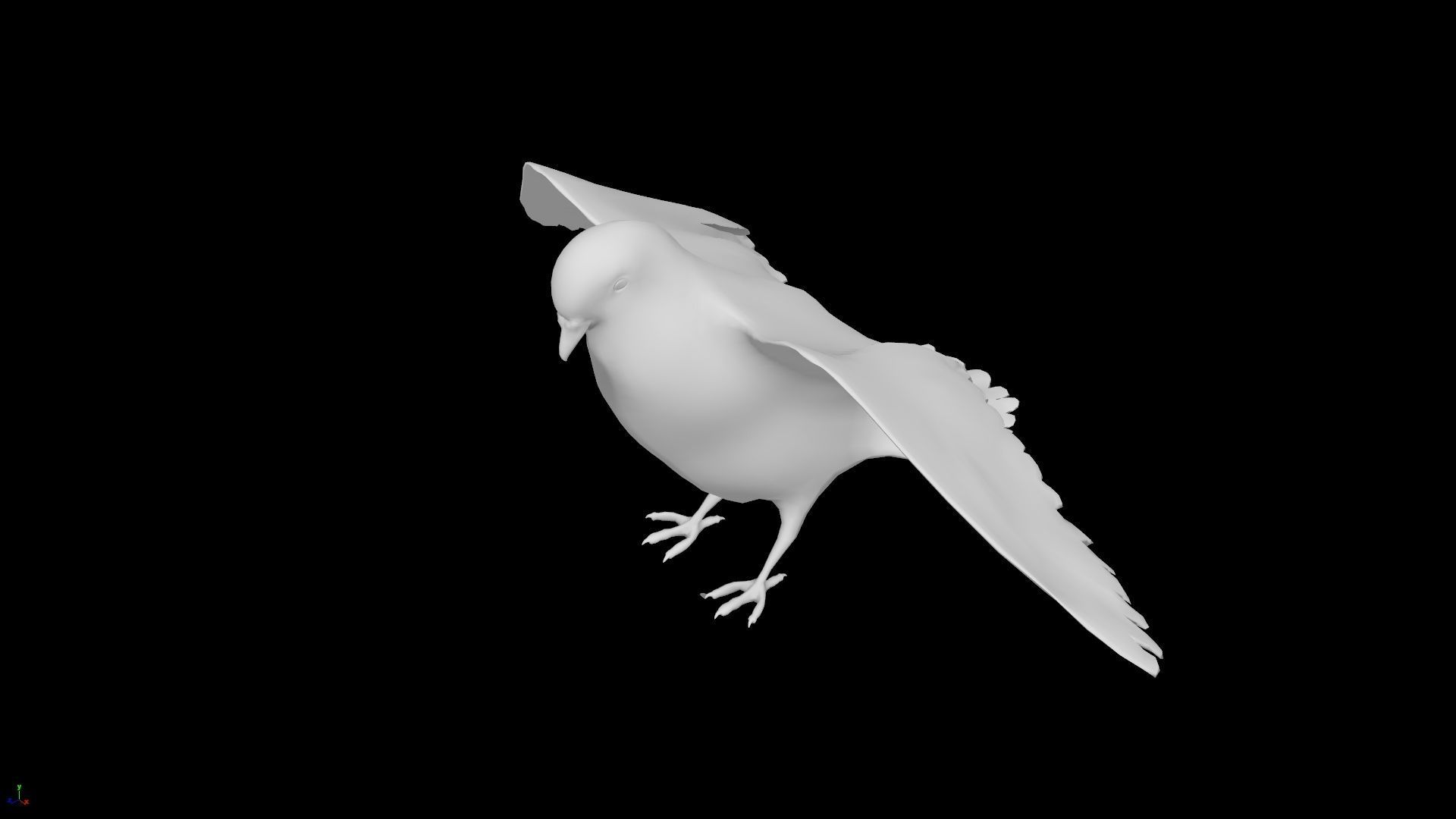 Low Poly Pigeon Low-poly 3D model_6