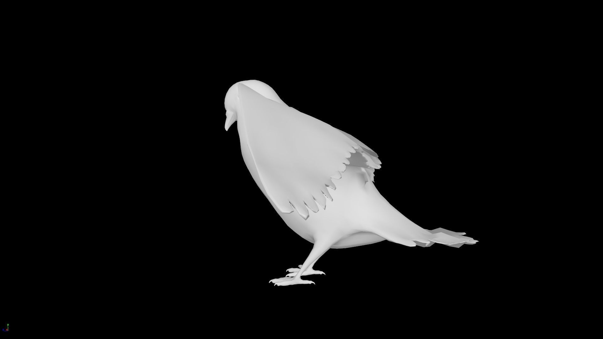 Low Poly Pigeon Low-poly 3D model_2