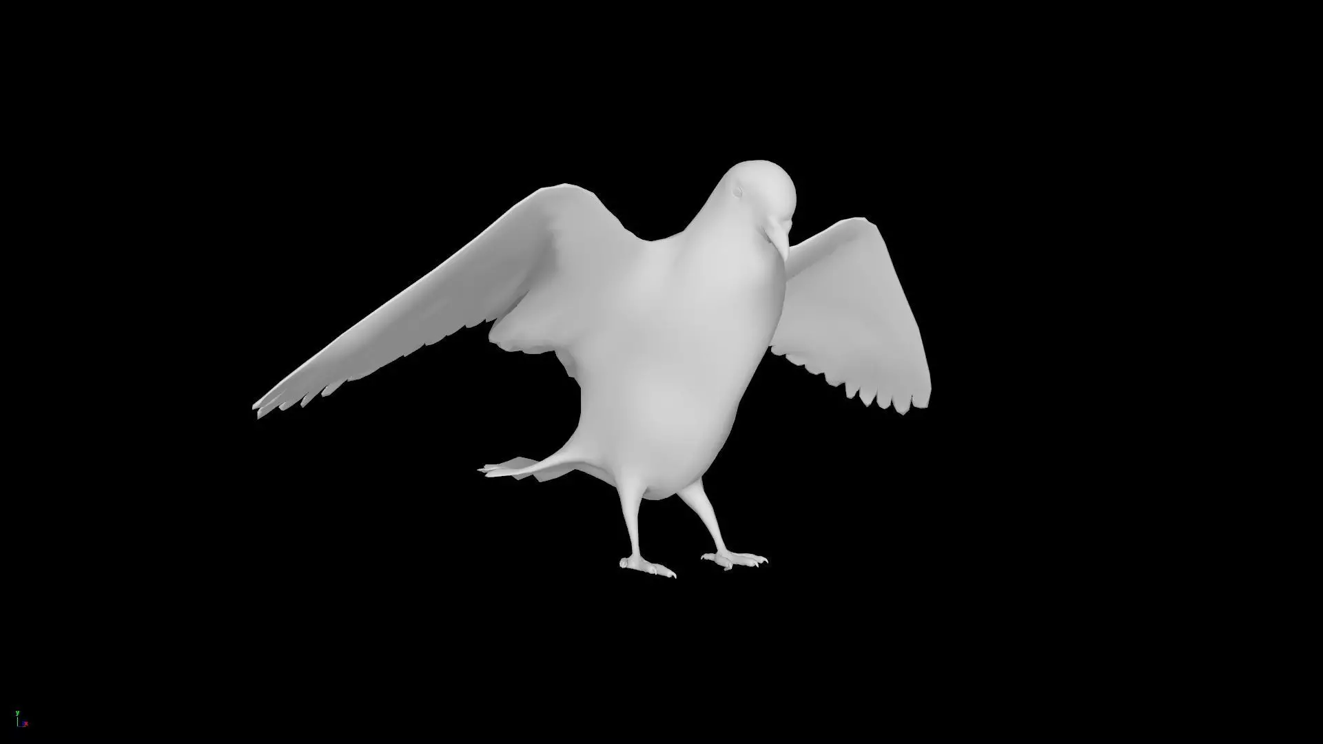 Low Poly Pigeon Low-poly 3D model_0