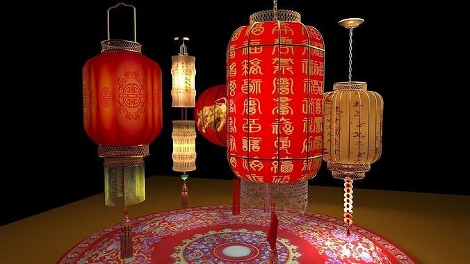 Chinese  red lantern  3D model