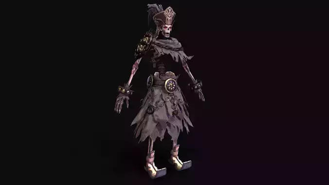 Skeleton with bones and complete set of actions 