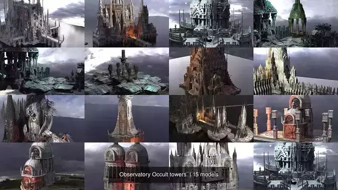 Observatory Occult towers  3D Model Collection
