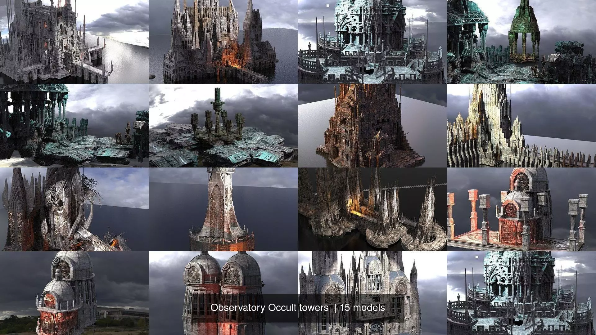 Observatory Occult towers  3D Model Collection_0