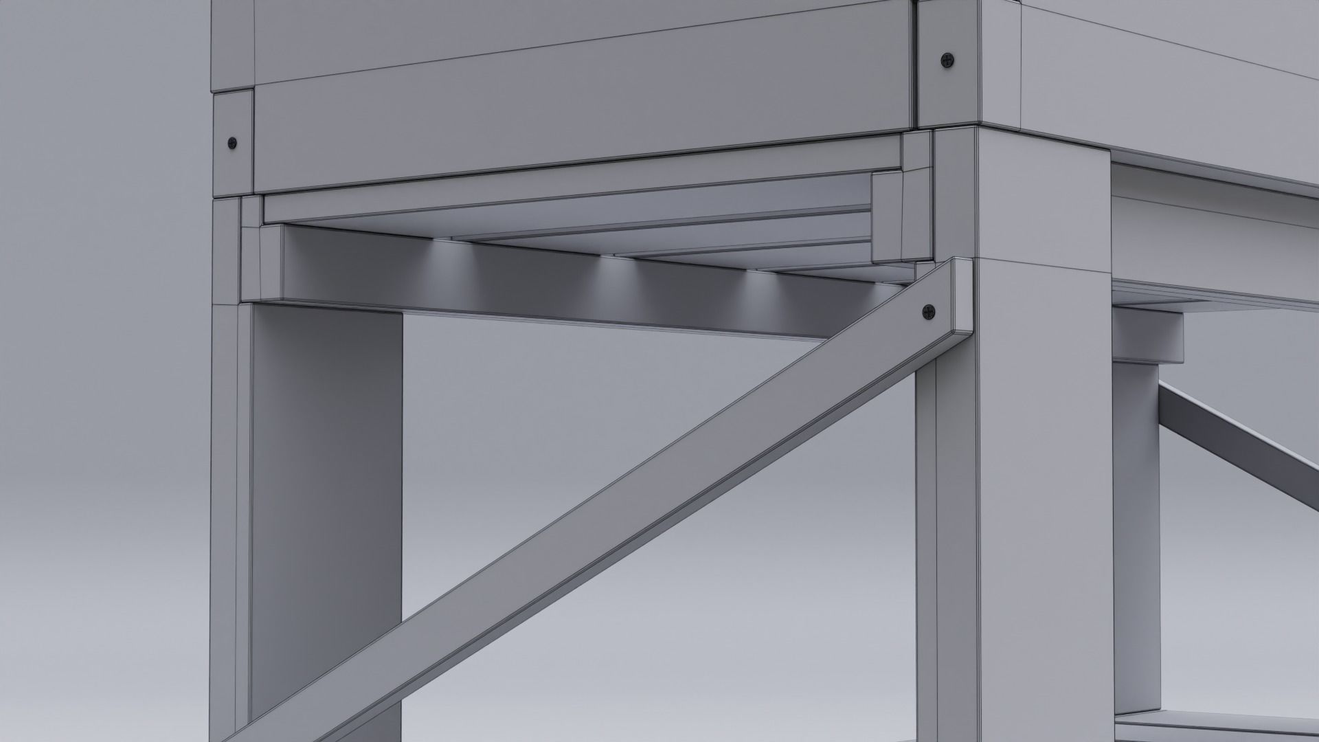 Wooden planter Low-poly 3D model_10