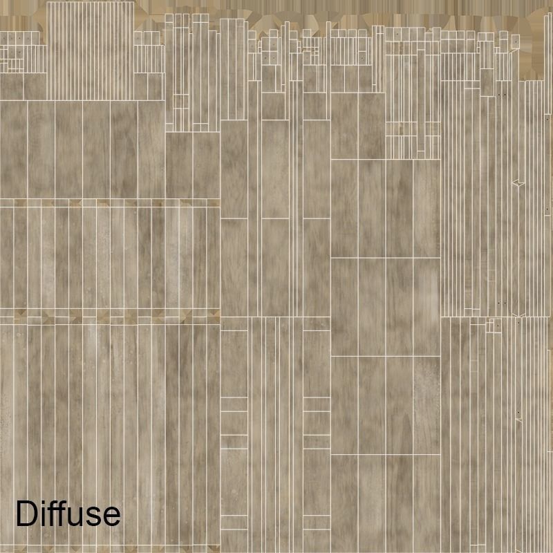 Wooden planter Low-poly 3D model_12