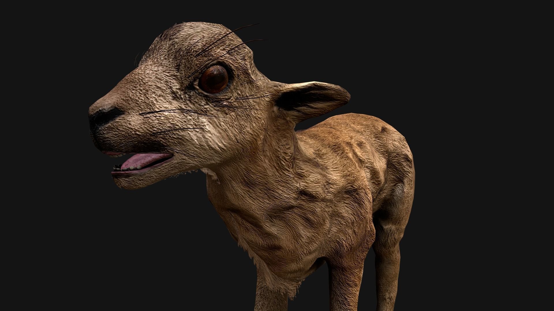 Deer and Crocodile Herbivore and Predator Low-poly 3D model_20