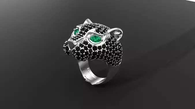 Ring Panthere with Diamonds  3D print model
