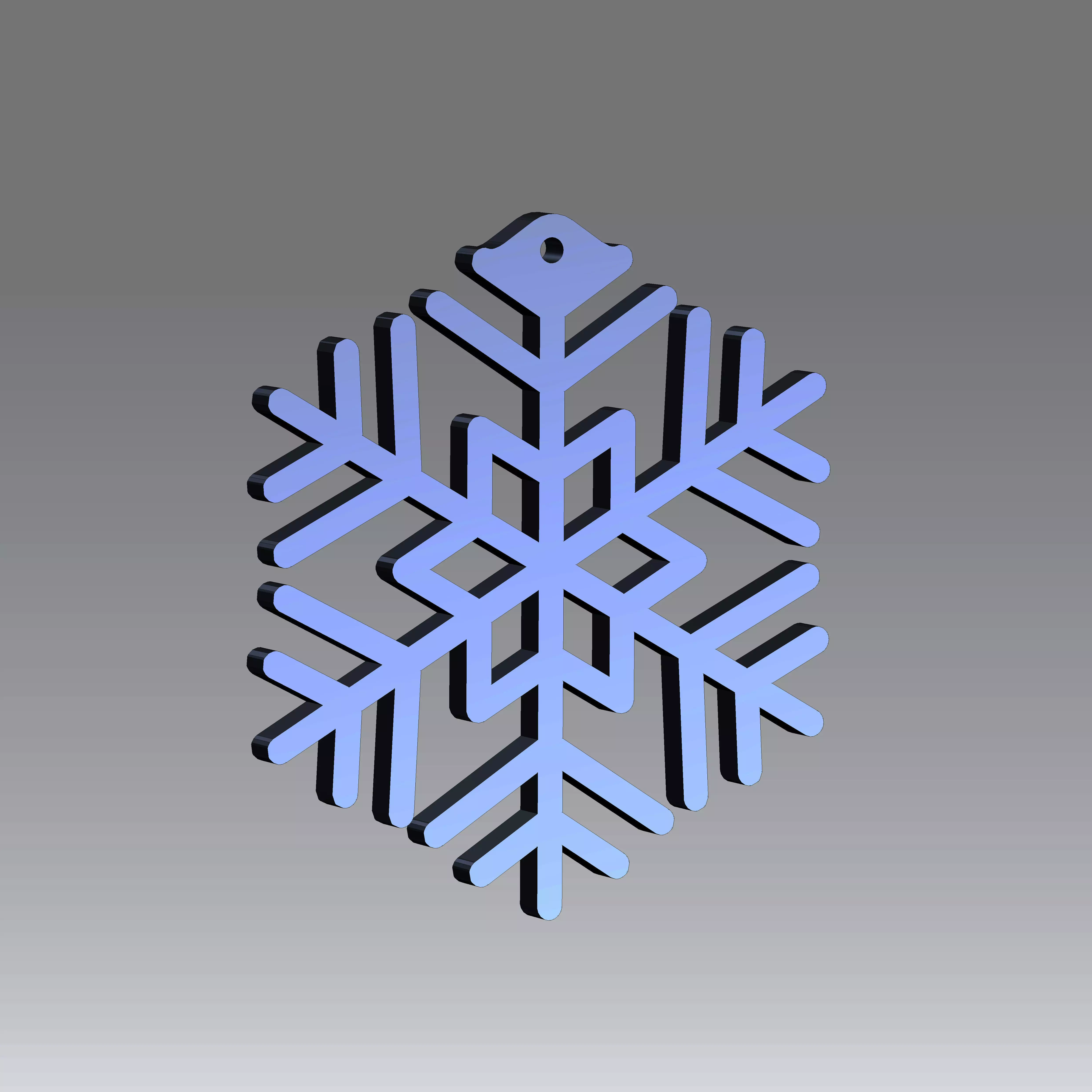 3D snowflake model 3D print model_0