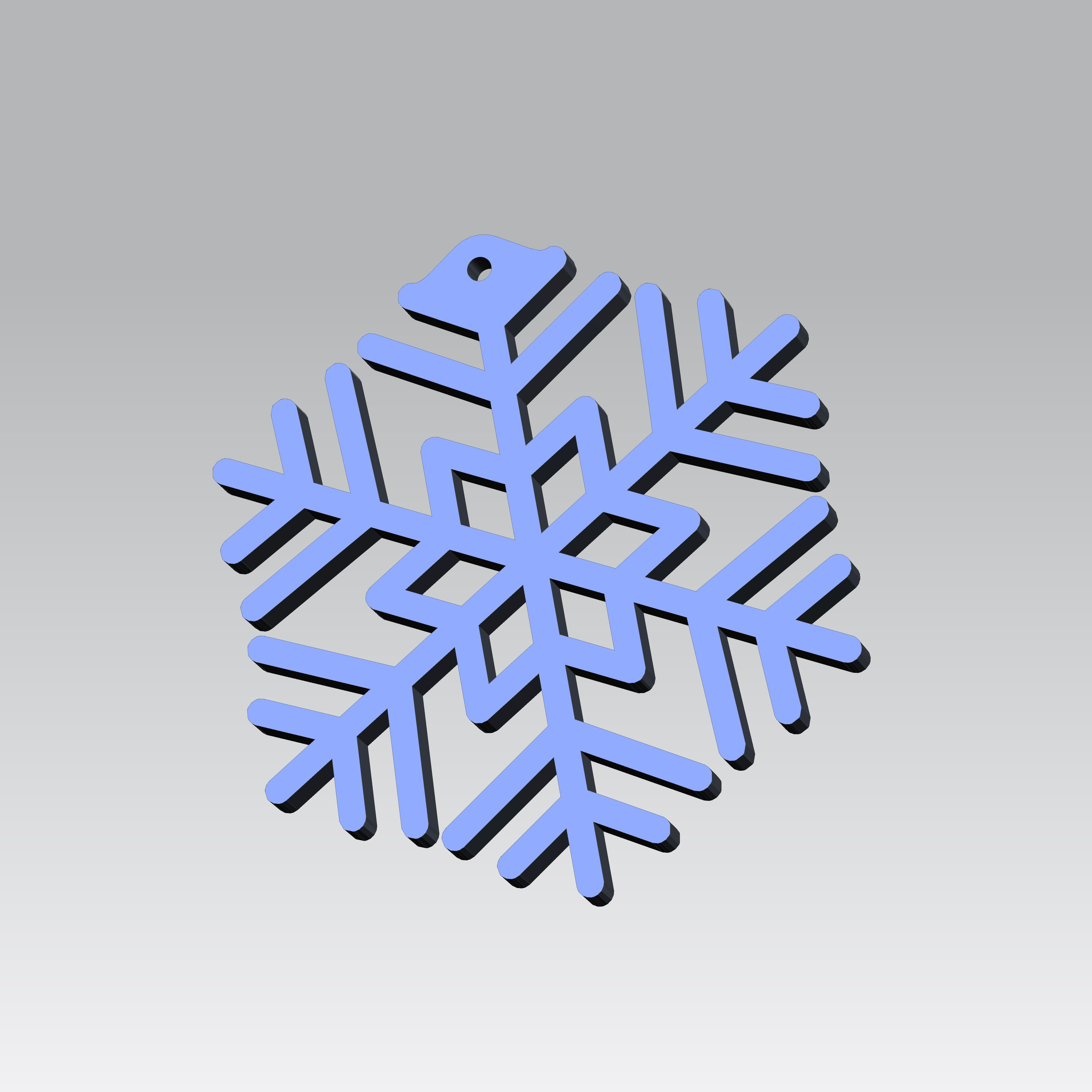 3D snowflake model 3D print model_9