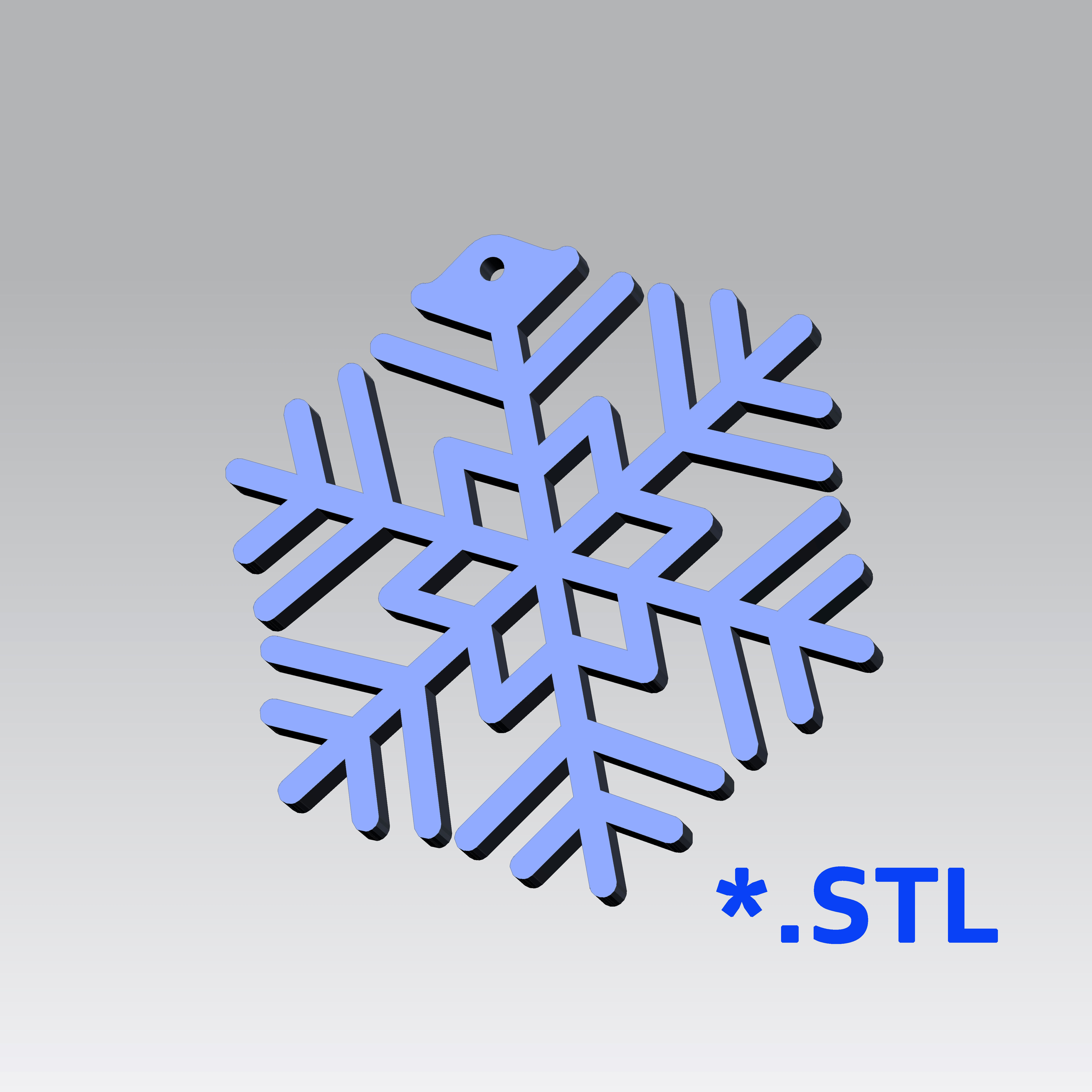 3D snowflake model 3D print model_10