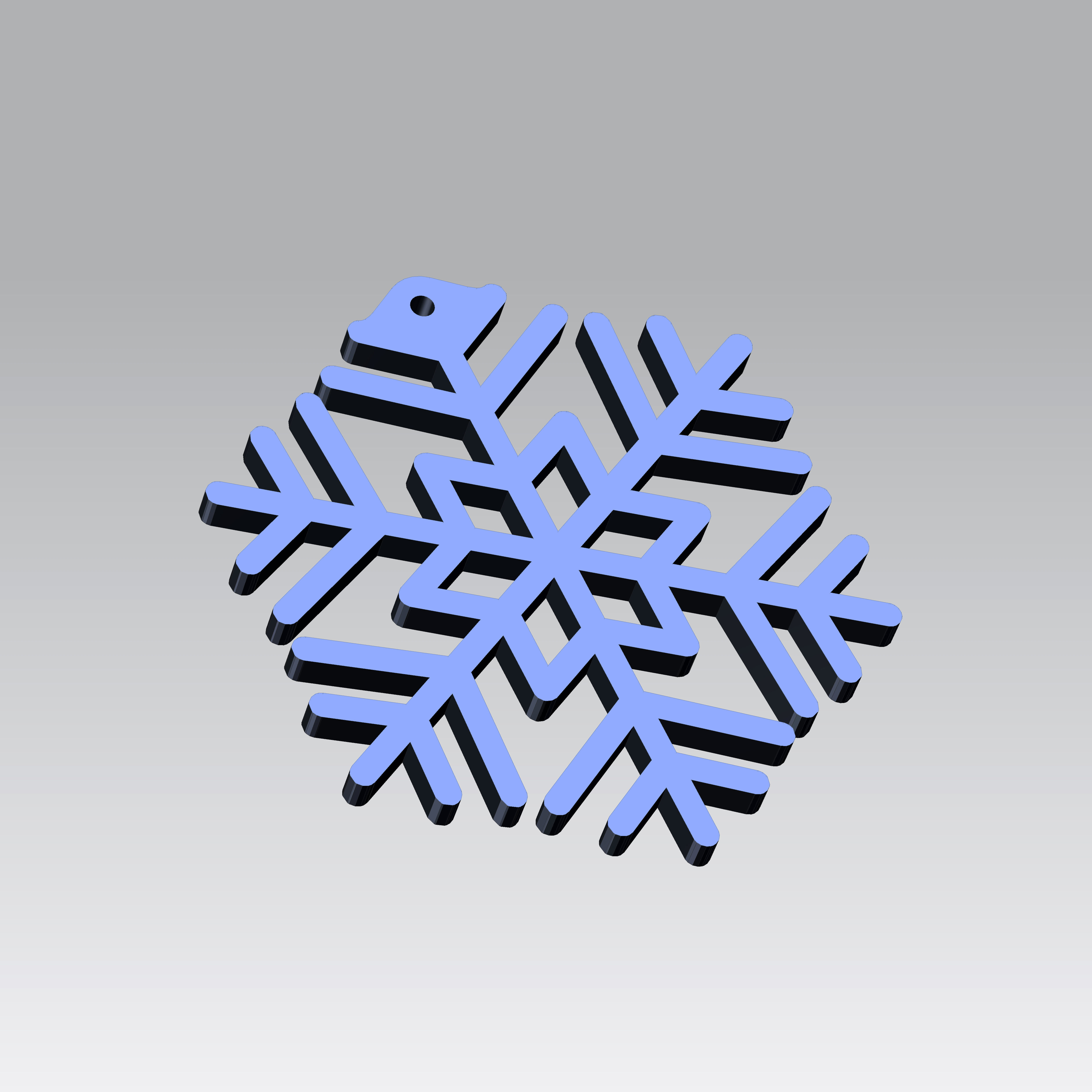 3D snowflake model 3D print model_6
