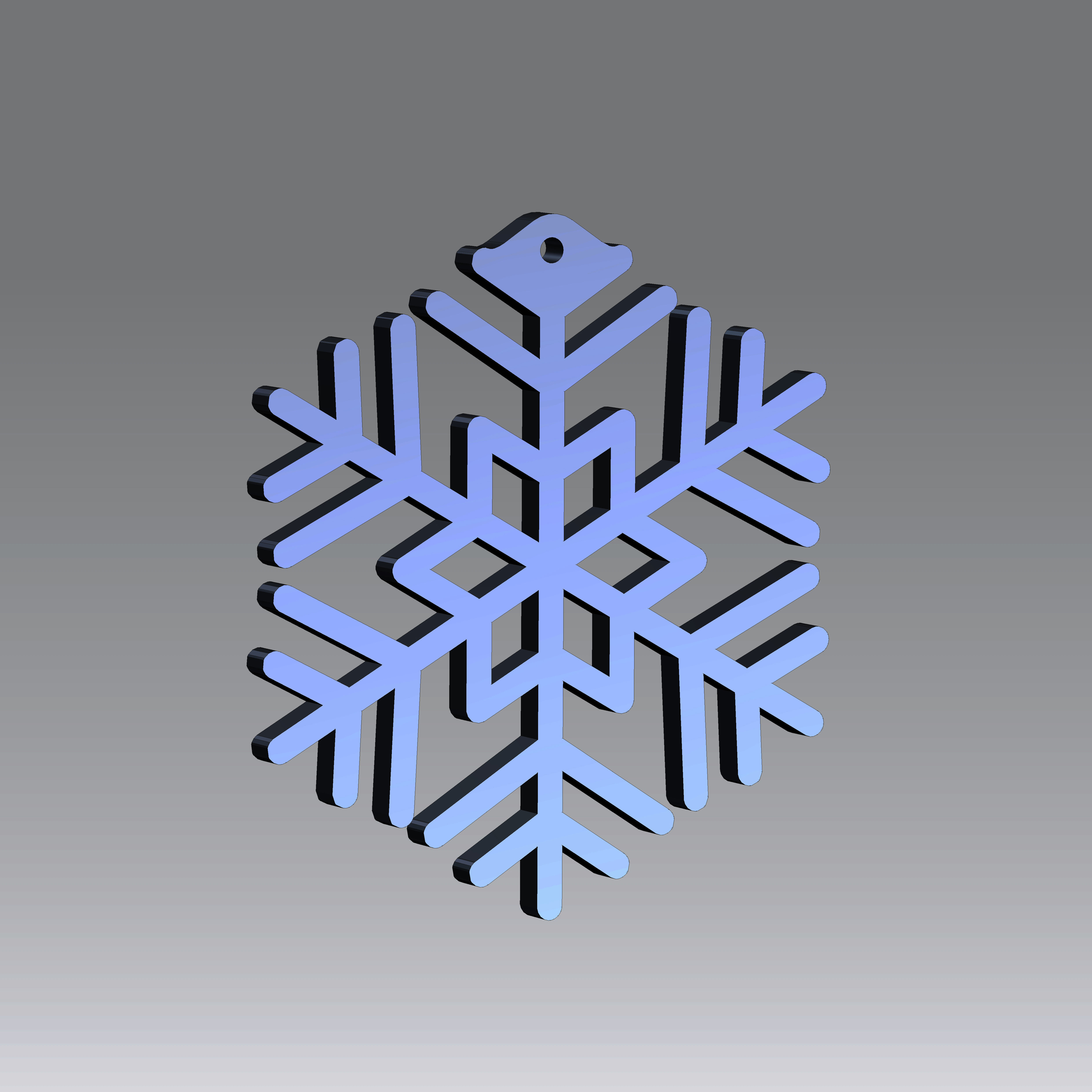3D snowflake model 3D print model_2