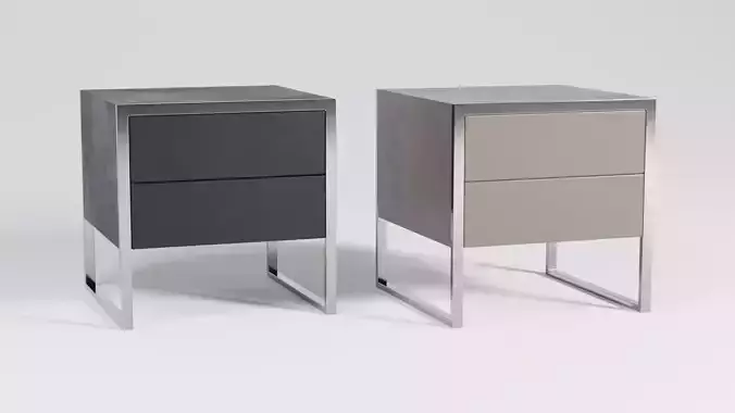 Bedside Table set Free 3D model