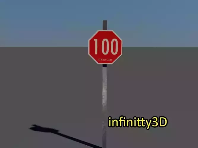 Road Sign - Speed Limit Pack Low-poly 3D model Road Sign - Speed Limit Pack Low-poly 3D model