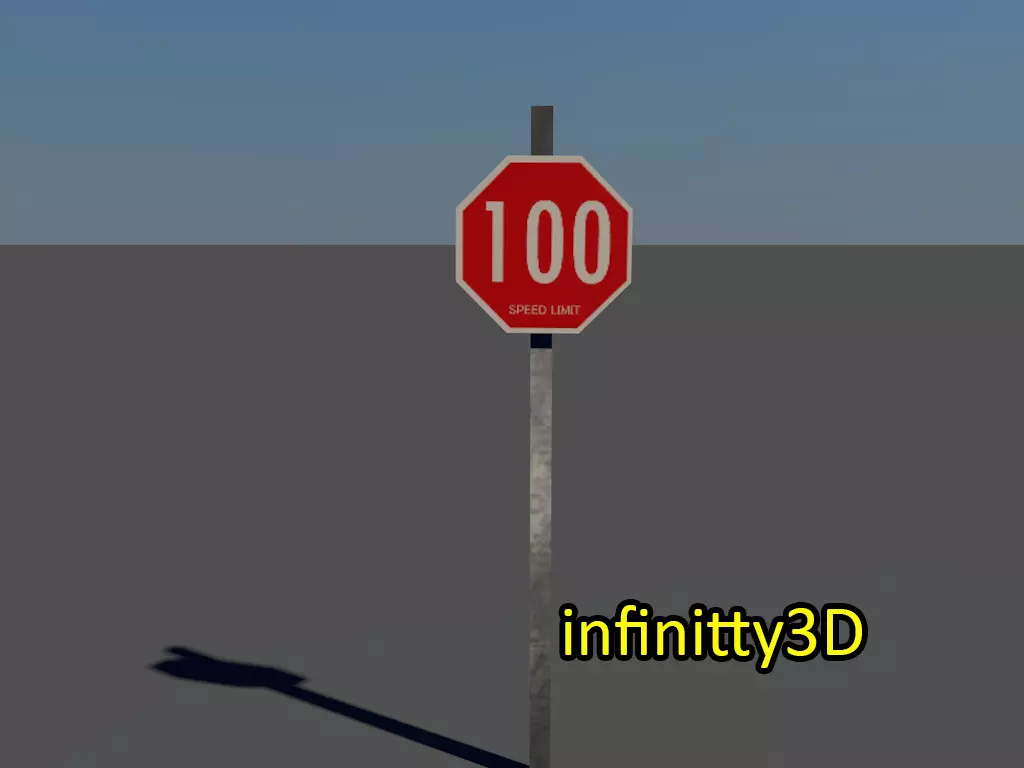 Road Sign - Speed Limit Pack Low-poly 3D model_0
