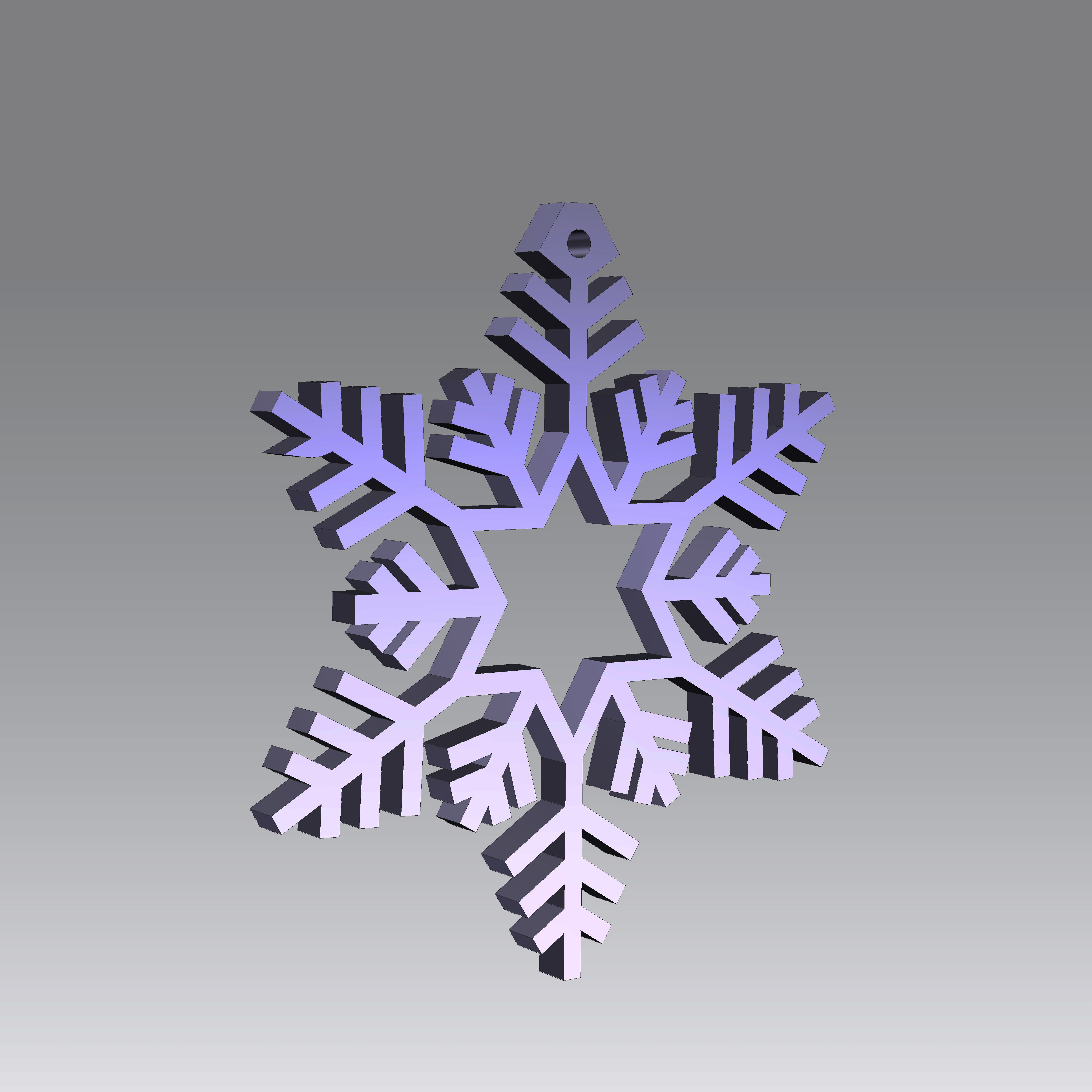 3D snowflake design christmas ornament 3D print model_4