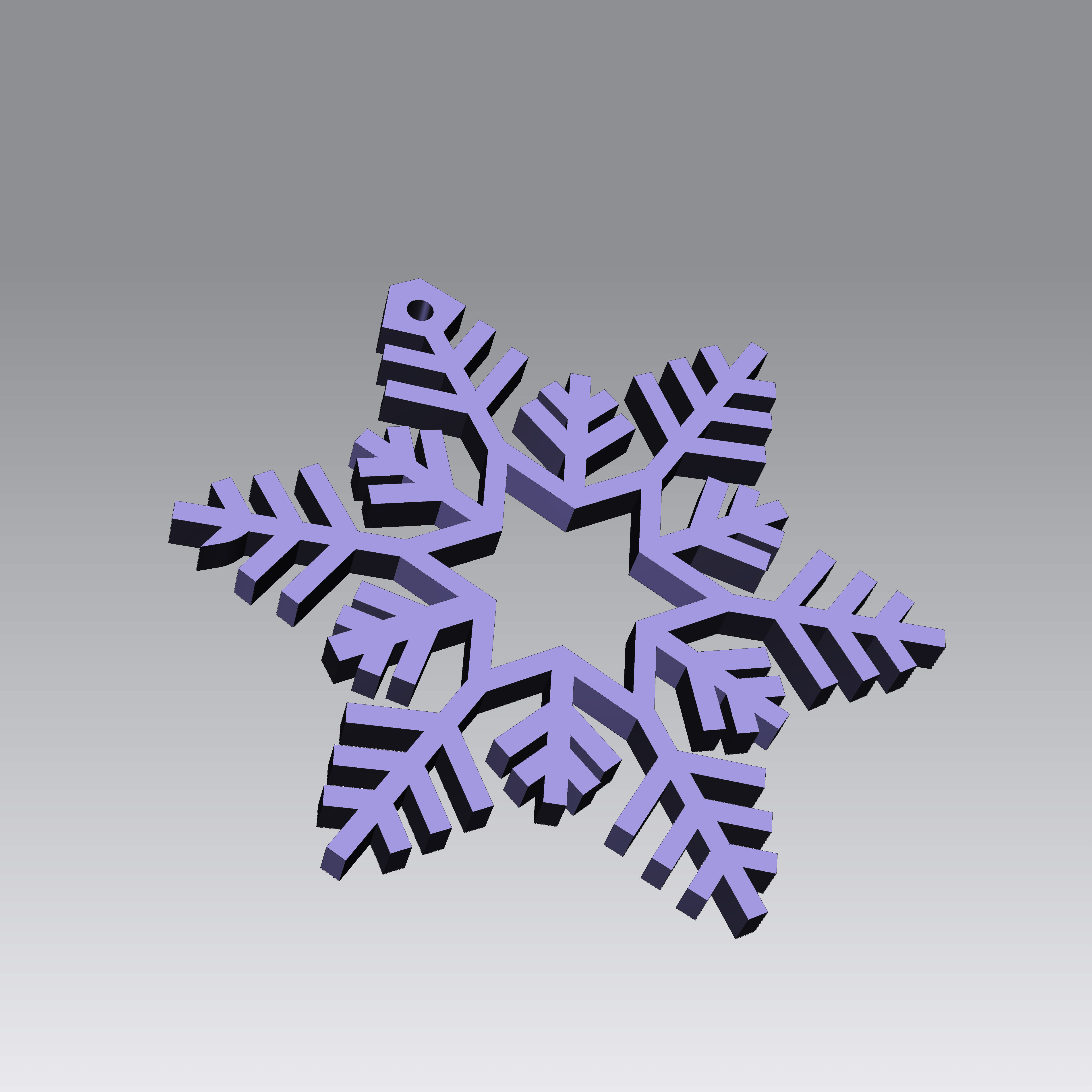 3D snowflake design christmas ornament 3D print model_3